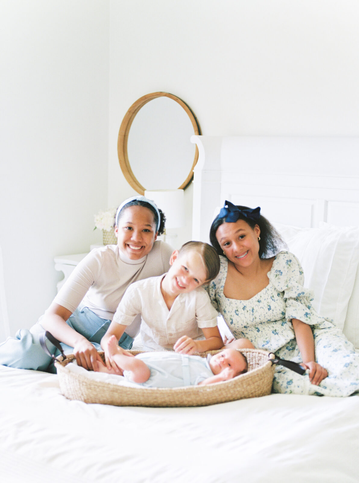 Children sitting together for a traditional family portrait in central Arkansas